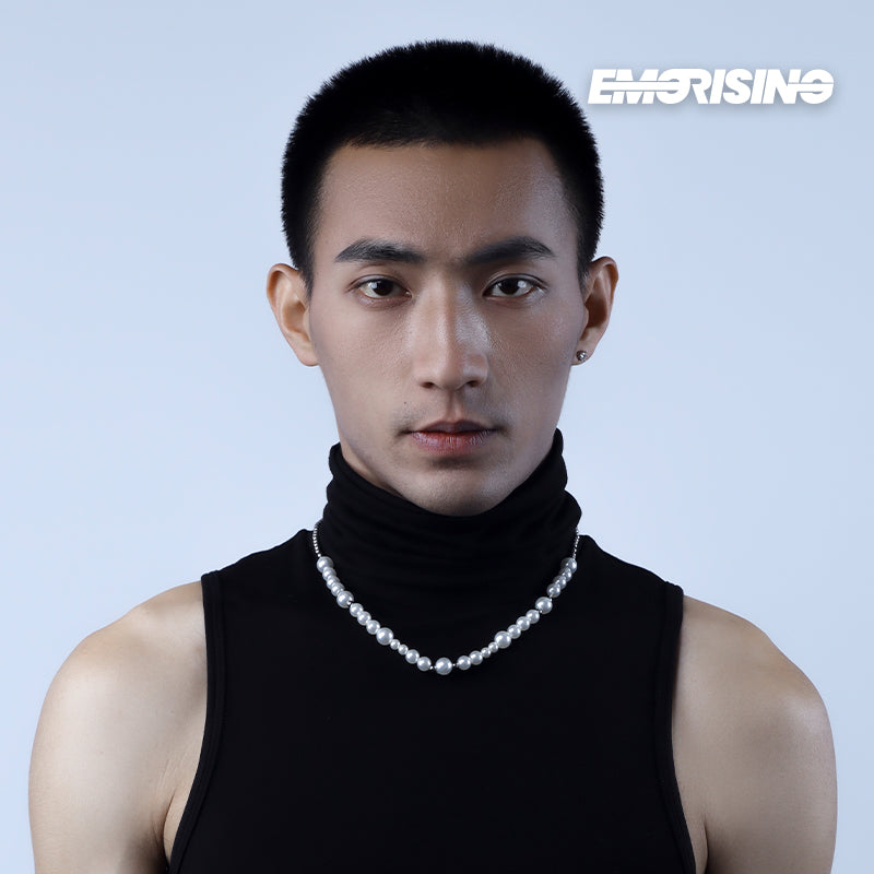 "Steel Pearl" - Titanium Steel Pearl Necklace