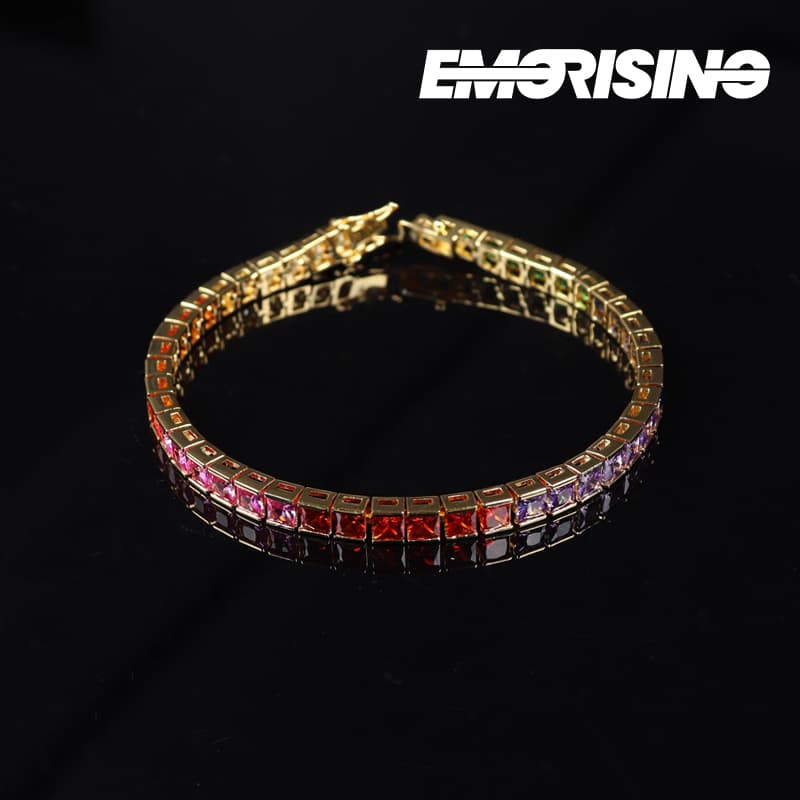 "Prismatic Halo" - Multi-Color Tennis Bracelet