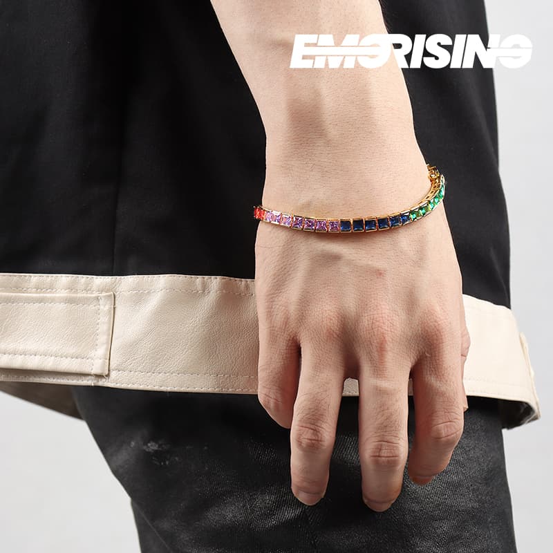 "Prismatic Halo" - Multi-Color Tennis Bracelet