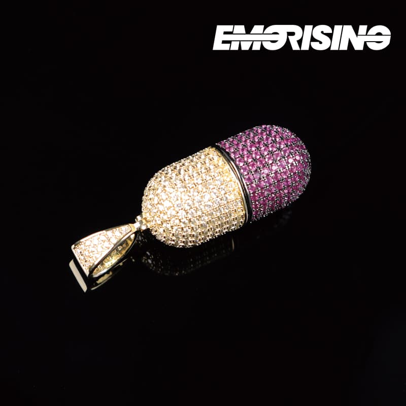 "Shattered Cure" - Two-Tone Iced Capsule Pendant