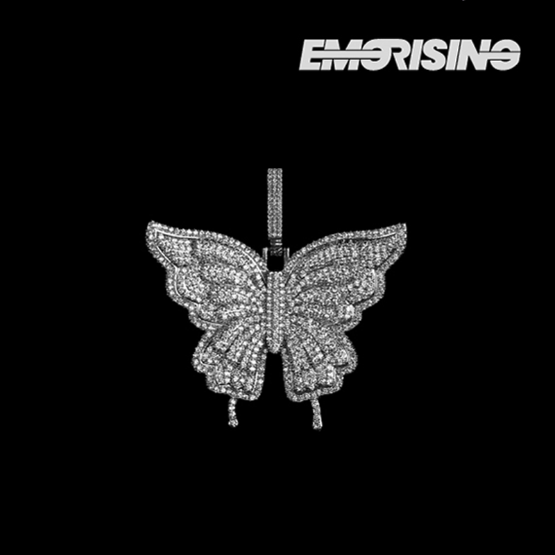 "Silver Wings" - Iced Butterfly Pendant Necklace
