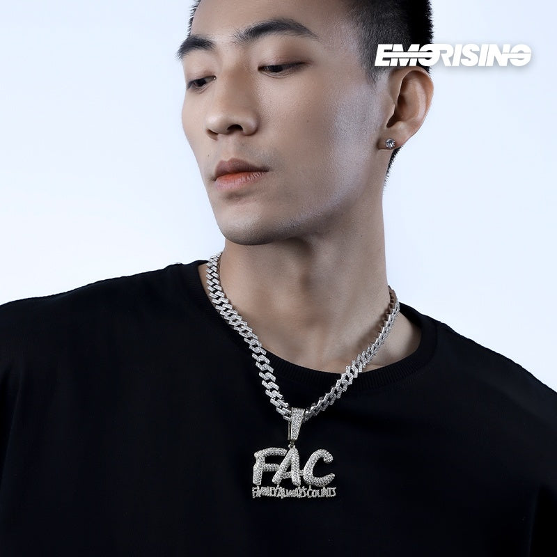 "Family Code" - Iced Letter Pendant Necklace